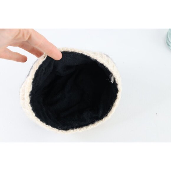 Vintage 90s Streetwear Fleece Lined Fair Isle Wool Knit Winter Beanie Hat Womens - Picture 6 of 7